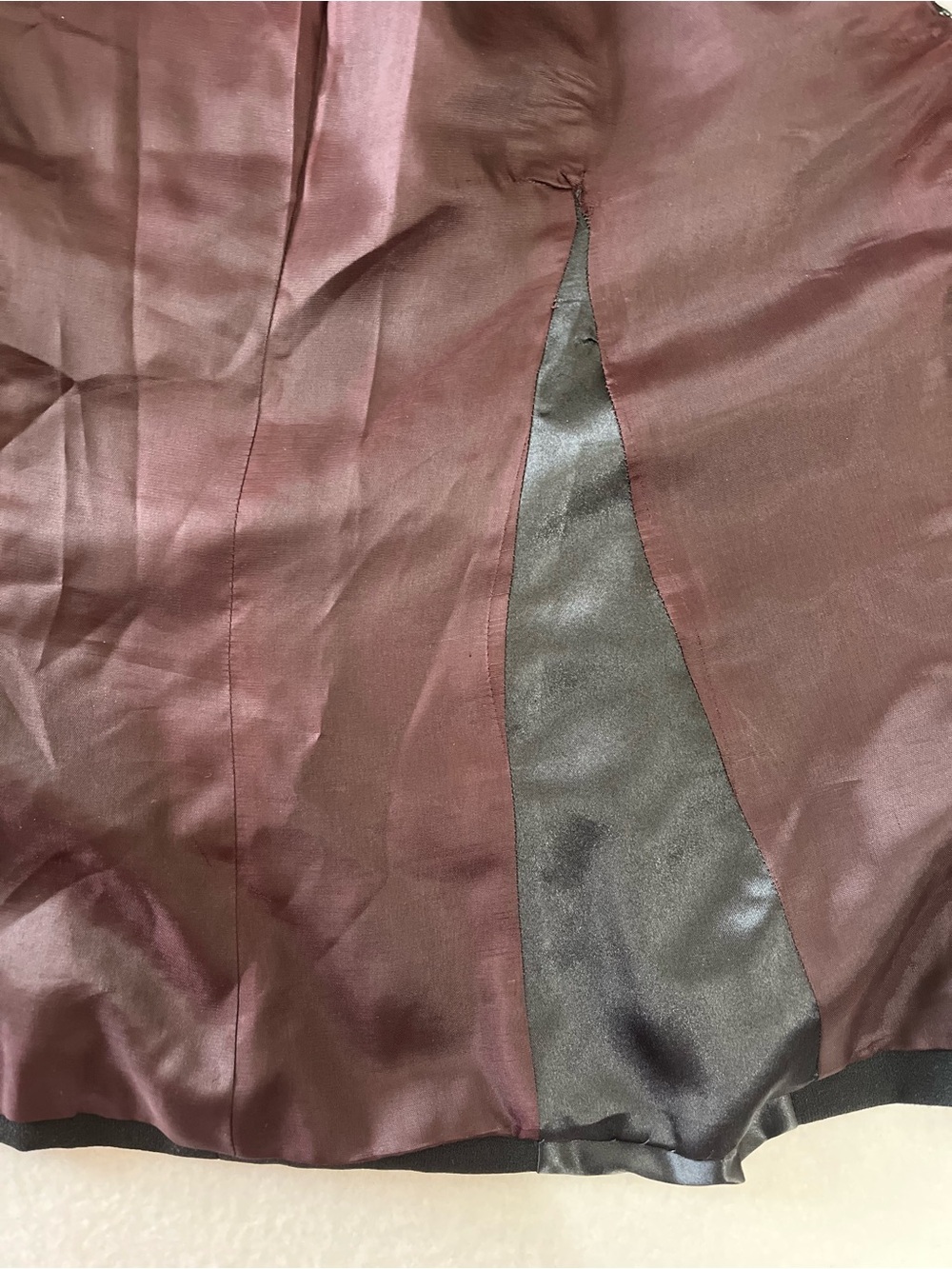 Vintage Mary McFadden Quilted Burgundy Vest Black Tie Formal Suit - Picture 3 of 15